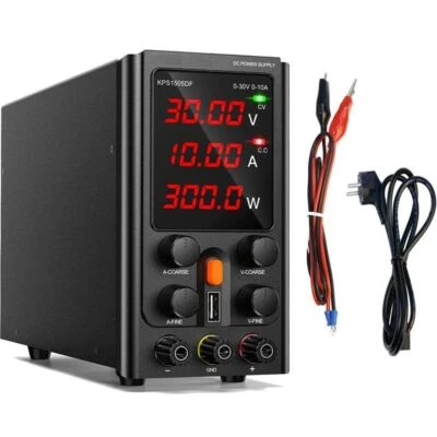 Labornetzgerät 30V 10A DC Regelbar Netzgerät Kurzschlussfest mit LED Anzeige - Bild 1 von 4