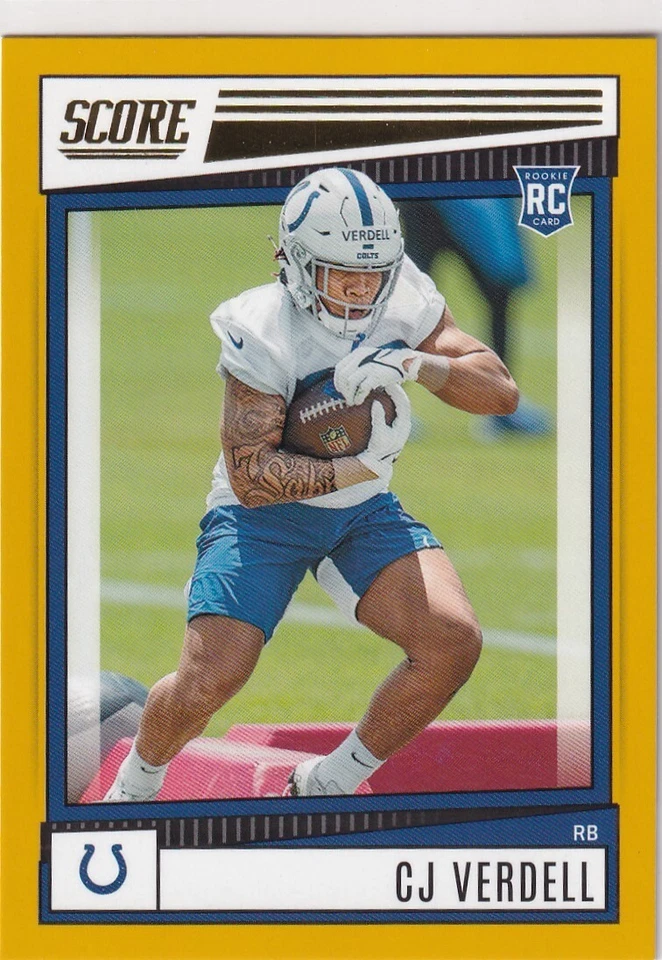 2022 SCORE YELLOW SP RC CJ VERDELL INDIANAPOLIS COLTS PARALLELS ROOKIE JC-1829 - Image 1 of 1