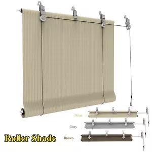 Roller Shade Roll Up Shade Office Blind for Outdoor Patio Balcony Porch Pergola - Picture 1 of 26