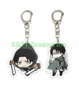 Set 2 Portachiavi Acrilico Attack On Titan Shingeki no Kyojin Anime Levi Ackerman - Foto 1 di 2