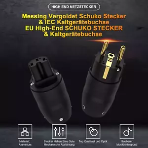 Connettore Cavo Alimentazione Principale Spina Alimentazione Audio AC Hi-end Oro/Rodiato EU - Foto 1 di 12