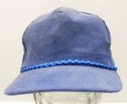 Vintage Blue Corduroy Zipper Back Hat w/Rope Young-An Korea