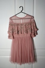 maya sheer detail sequin cape overlay detail midi dress