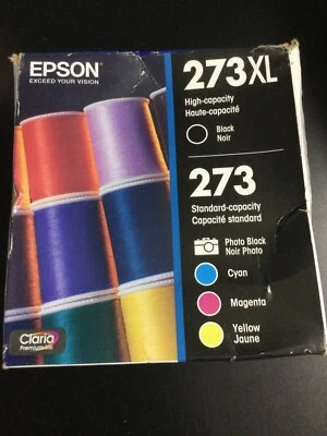 Epson 273XL/273 Claria Black, B/C/M/Y Color Ink Cartridges 5-Pack 4/23+ 1406OB - Image 1 of 4