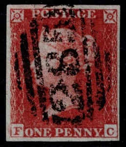 1841 1d Red Pl 150 FC 4m Fine 285 Exeter Very Fine Used Cat. 40,00 £ - Bild 1 von 1