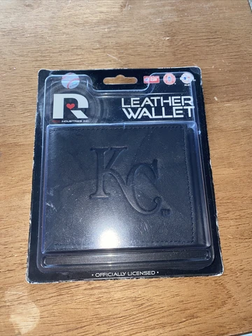 Kansas City Royals Black Leather Bi-Fold Wallet NWT Cover