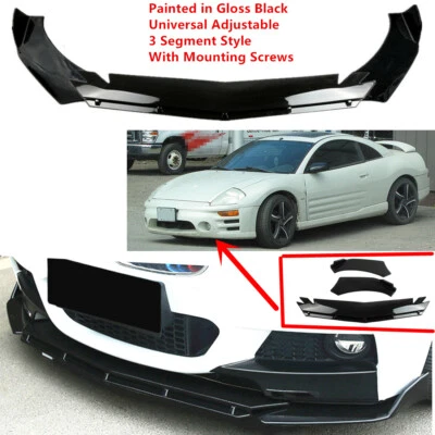 Add-on Universal For Mitsubishi Eclipse 00-05 Front Bumper Lip Spoiler Splitter Foto 1 de 4
