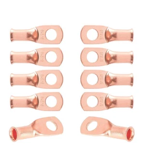 5/16'' Ring Terminal Battery 100pcs Pure Copper Lug  6AWG Wire Welding Cable Lug - Picture 1 of 8
