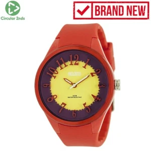 Crayo Burst Ladies Waterproof Watch Yellow Brown Dial Red Silicone CRACR3201 - Picture 1 of 11