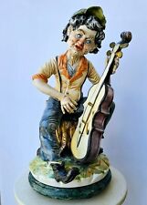 CAPODIMONTE Sartori Vintage Large porcelain figurine 14.5 " 1960s musician Italy
