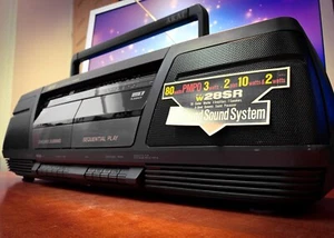AKAI PJ-W28SR ๐RaRe๐ Vintage Stereo Cassette Boombox - Picture 1 of 5