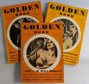 Golden Book Magazine - Lot of 3 - 1935 - Rider Haggard, Saki, Sinclair Lewis - Imagen 1 de 12