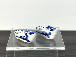 Holland Dutch Shoes Clogs Decorative Hand Painted Ceramic Delft Mini~ VTG - Picture 1 of 13