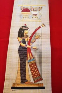 Huge Large Handmade Papyrus Egyptian "Royal Musicians" Painting...32"x12" Inches - Picture 1 of 4