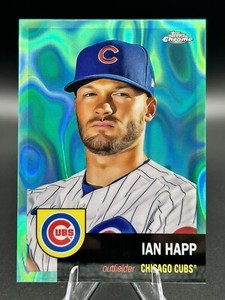 2022 Topps Chrome Platinum Anniversary #160 Ian Happ Aqua Lava /299 Chicago Cubs