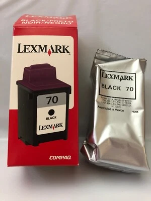 Lexmark 70 Black Ink Cartridge 12A1970 New Sealed in Foil Package - Image 1 of 4