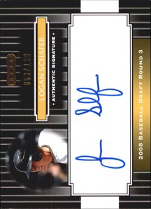 2008 Razor Signature Series Black #195 Logan Schafer AU /199