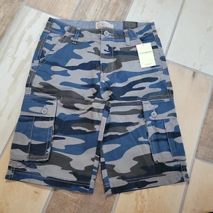 WT Lucky Brand Boy's Blue Camouflage Cargo Shorts Sz. 12 NEW - Picture 1 of 2