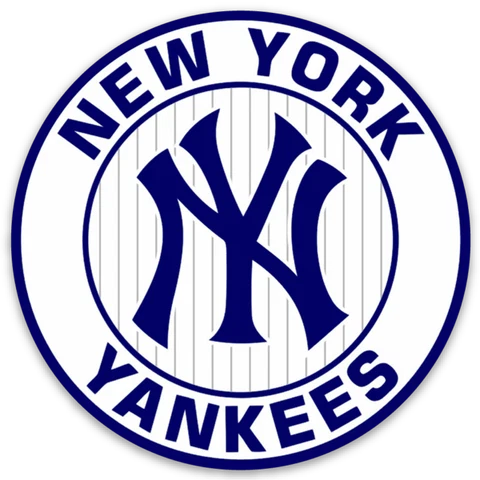 New York Yankees Classic Pinstripe Logo Type Die-Cut Round MAGNET Cover