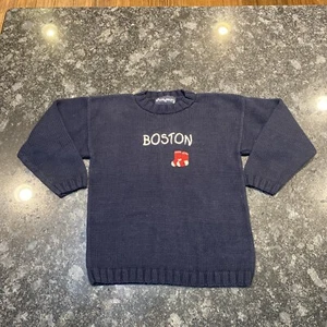 Molly Goggles Children’s Hand-knit Boston Red Sox Baseball Sweater Size 7 EUC - Picture 1 of 7