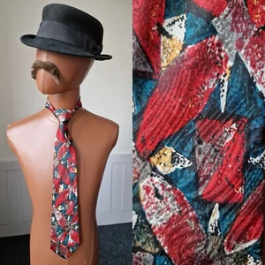 Vintage Van Heusen TIE In Abstratct Pattern Polyester 1990s ZG29 - Picture 1 of 6