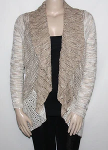NEW INC International Concepts Plus Size 0X NEUTRAL Marled Open-Front Cardigan - Picture 1 of 5