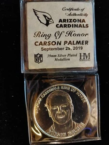 Carson Palmer Arizona Cardinals Ring of Honor - 39mm Silver Plated Medallion - Picture 1 of 3
