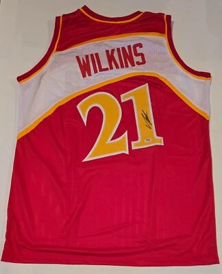 Dominique Wilkins Signed Auto Atlanta Hawks Basketball Jersey PSA NBA HOF - Image 1 of 2