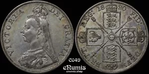 Great Britain, Victoria, Double Florin 1890, nicely toned, aUNC - Picture 1 of 6