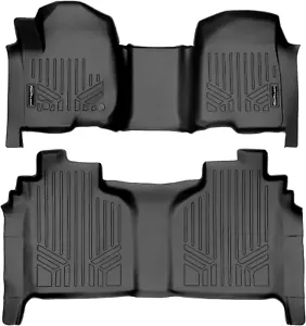 MAXLINER Floor Mats 2 Row Liner Set Black Compatible with 19-22 Silverado/Sierra - Picture 1 of 9