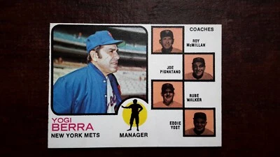YOGI BERRA  Mets Leaders #257   HALL-OF-FAME MANAGER COACH   1973   O-Pee-Chee - Image 1 of 3