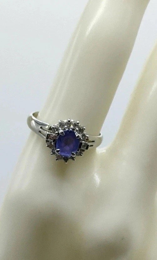 Diamante natural de platino macizo extraído en tierra genuino de tanzanita de 0,76 quilates talla 6 Foto 1 de 4