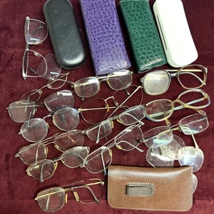 Lotto montature occhiali da vista vintage custodie stili retrò montature metallo plastica misure miste - Foto 1 di 8