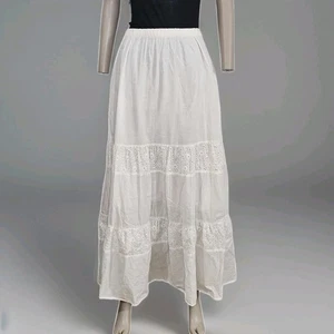 Maxi gonna in cotone bodycentral estiva foderata hippie BIANCA taglia M - Foto 1 di 11