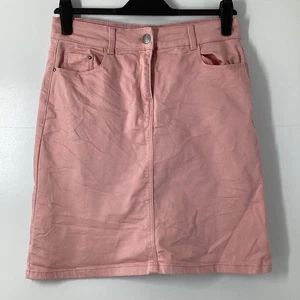 M&Co Pink Denim Jean Skirt A-Line Mini Stretch Summer Casual UK 12 - Picture 1 of 7