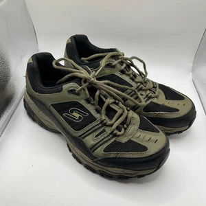 Skechers M-FIT Memory Foam Tennis Shoes Men's 8 Pebble & Black Sneakers - Picture 1 of 15