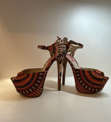 Betsey Johnson Leela  Platform Heel Multi Color Size 6M - Изображение 1 из 4