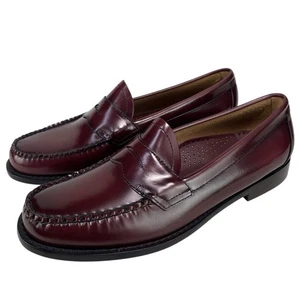 G.H. Bass Men's Weejuns Logan Leather Penny Loafers 'Wine' Size 10.5 D - Foto 1 di 9