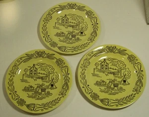 Vtg Lot of 3 Royal China "Bucks County" 7 ¼” Salad Plates ~ EUC ~ No Backstamps - Picture 1 of 3