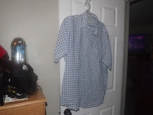 Orvis Men's XL LINEN Shirt Classic Fit Blue Check Button Up - Picture 1 of 3