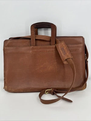 Vintage Coach 5351 Senator Brown Leather Legal Size Briefcase Restoration Needed - Image 1 of 4