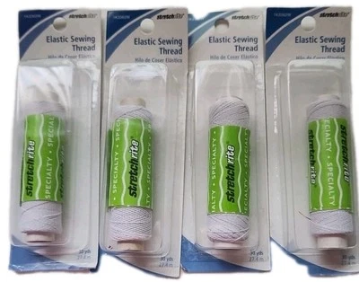 Stretch Rite Elastic Thread Gathering White Lot of 4 New - Image 1 of 3