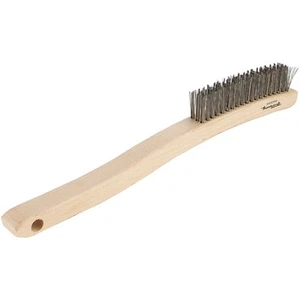 Forney 13-3/4 In. Curved Wood Handle Wire Brush with Stainless Steel Bristles - Picture 1 of 1