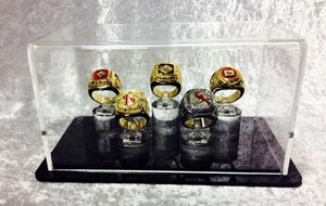 5 Ring Championship Ring Display Case - 5 Ring Display Case Championship Rings - Picture 1 of 9