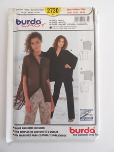 Burda 2730 Misses Blouse & Jacket Very Easy Sewing Pattern UNCUT - Picture 1 of 3