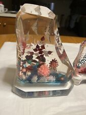 VTG Acrylic Lucite Diorama Sculpture Ocean Coral Fish Scene