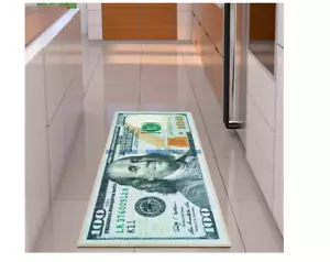 CIEN DÓLARES Alfombra Corredor Dinero 100 Billetes Diseño Mate Área Antideslizante Duraderable - Imagen 1 de 8