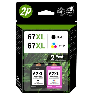 67XL Ink Cartridge for HP 67 Ink Deskjet 2700e 2752e 2755e 4155e Envy 6055e 6455 - Image 1 of 4