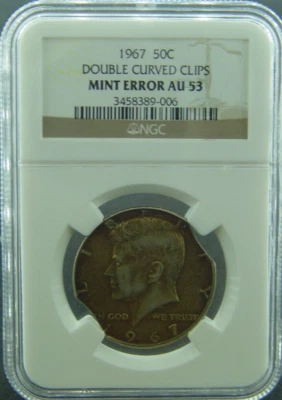 1967 D 50c Double Curve Clip AU53 Lot Z008 - Image 1 of 2