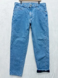 Vintage LLBEAN Light Blue Jeans Plaid Lined Size 40x32 Made USA - Picture 1 of 3